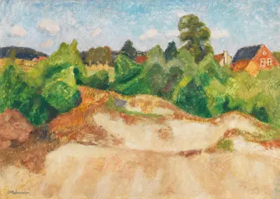 Sommerliche Dünenlandschaft in Quelkhorn bei Fischerhude av Otto Modersohn