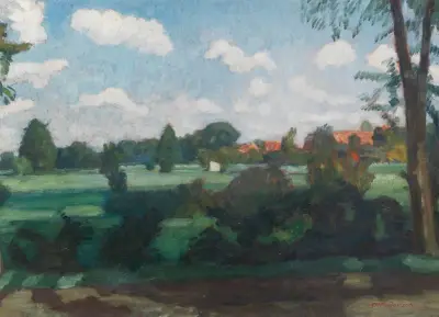 Sommerliche Wiesen bei Fischerhude, 1920 von Otto Modersohn