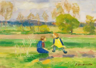 Spielende Kinder von Otto Modersohn