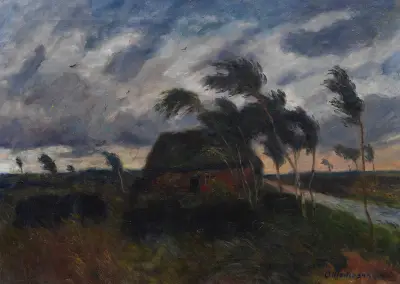 Sturm im Moor av Otto Modersohn