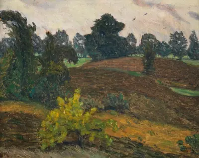 Stürmischer Tag über der Heide von Otto Modersohn