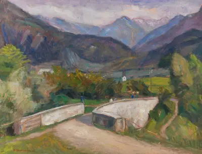 Zillenbachbrücke (Weg nach Gailenberg oberhalb von Hindelang im Allgäu) av Otto Modersohn
