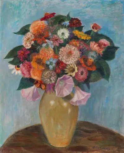Zinnien und Malven von Otto Modersohn
