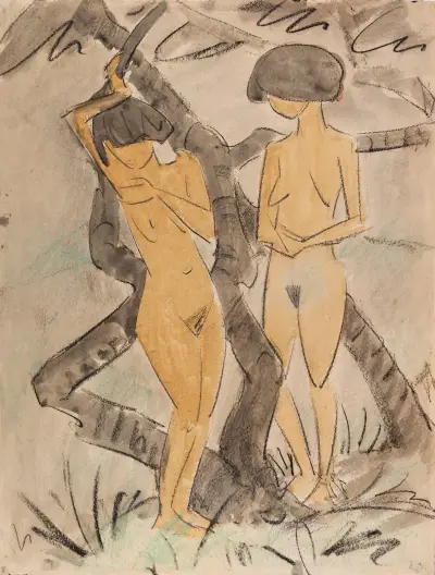 Dva dívčí akty, 1923, Otto Mueller