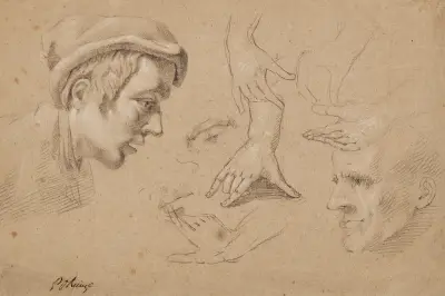 Study of heads and hands av Philipp Otto Runge