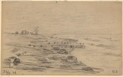 Ansicht der Küste von Littlehampton, 1876 von Otto Scholderer
