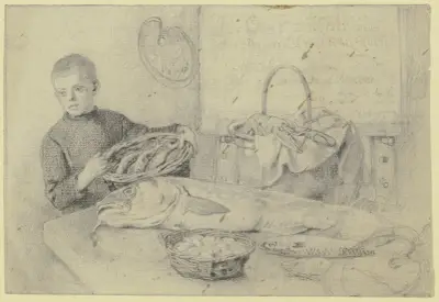 Beim Fischhändler von Otto Scholderer