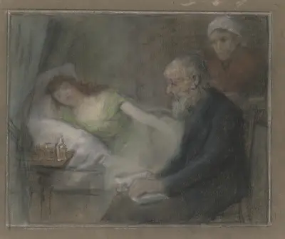 Am Krankenbett – Nr. 2 von Otto Scholderer