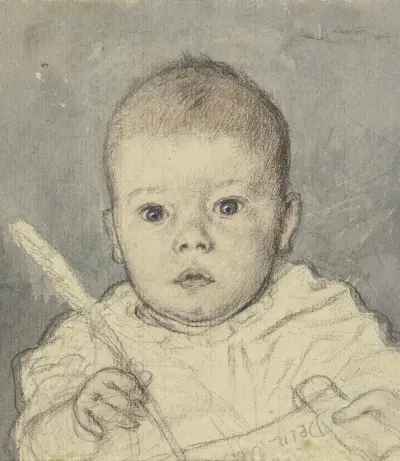 Bildnis des Victor Scholderer als Kleinkind von Otto Scholderer