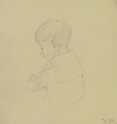 Bildnis des Victor Scholderer in Rückenansicht von Otto Scholderer