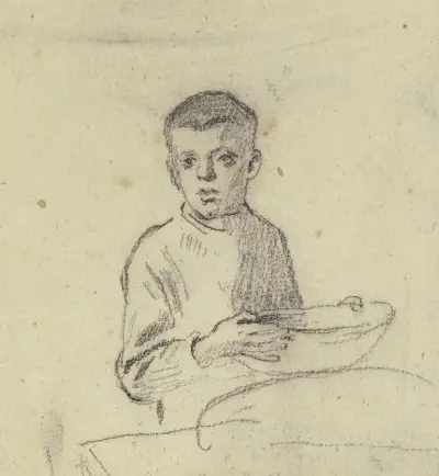 Junge mit Korb von Otto Scholderer
