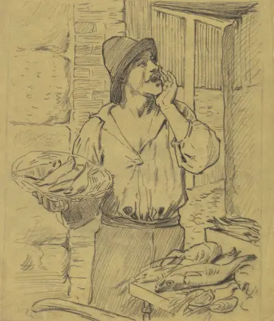 Fischhändler, 1881 von Otto Scholderer