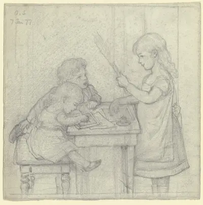 Gespielte Schulszene, 1877 – Nr. 2 von Otto Scholderer