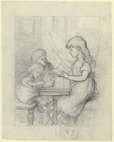 Gespielte Schulszene, 1877 – Nr. 1 von Otto Scholderer