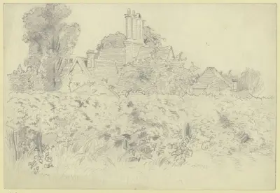 Houses with chimney av Otto Scholderer