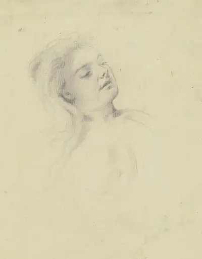 Kopf einer lagernden jungen Frau, 1892 – Nr. 1 von Otto Scholderer