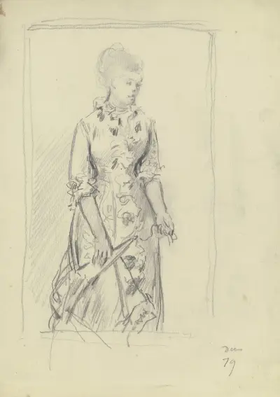 Dame mit Fächer von Otto Scholderer