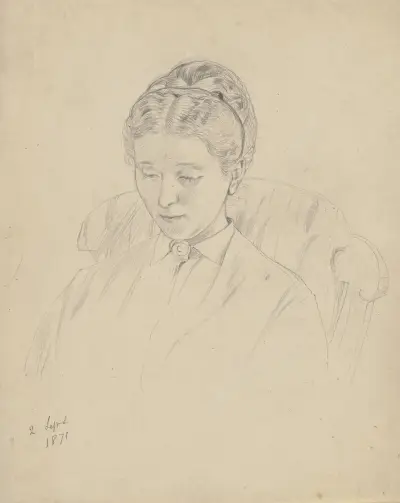 Luise Scholderer, im Lehnstuhl sitzend von Otto Scholderer
