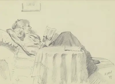 Luise Scholderer lesend, 1889 – Nr. 2 von Otto Scholderer