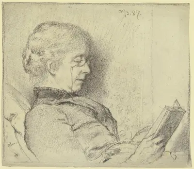 Luise Scholderer lesend, 1887 von Otto Scholderer