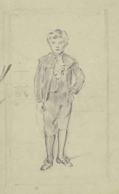 Porträt Victor Scholderer in ganzer Figur von Otto Scholderer