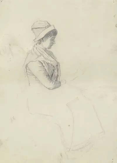 Serviermädchen (Mädchen mit Melone) von Otto Scholderer