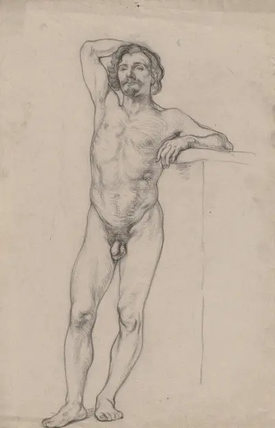Stehender männlicher Akt, 1855 – Nr. 1 von Otto Scholderer