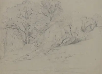 Studie eines Felsens von Otto Scholderer