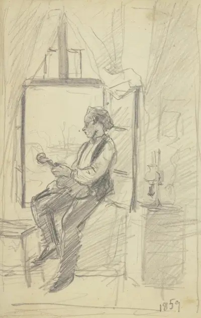Der Geiger am Fenster von Otto Scholderer