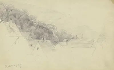 Blick auf Heidelberg, 1859 von Otto Scholderer
