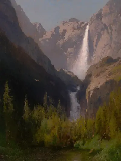 Yosemite Falls, California av Hermann Ottomar Herzog