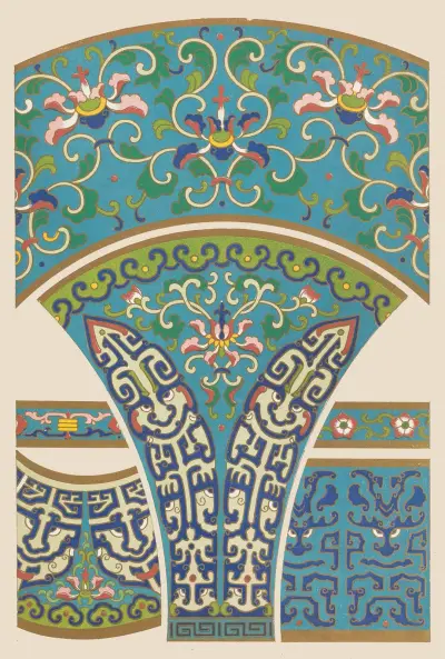 Exempel på kinesisk ornamentik, pl. 28 av Owen Jones