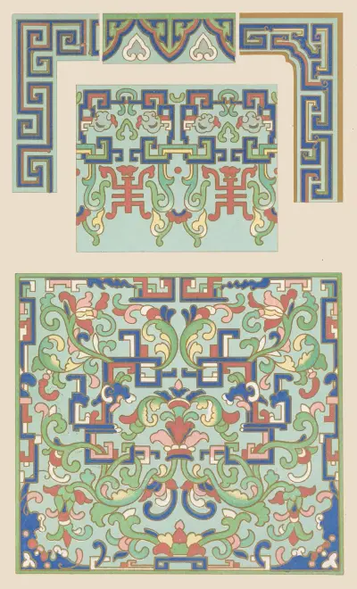 Exempel på kinesiskt ornament, pl. 33 av Owen Jones
