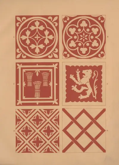 Exempel på encaustic-plattor Pl.01 av Owen Jones