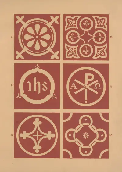 Examples of encaustic tiles Pl.05 av Owen Jones