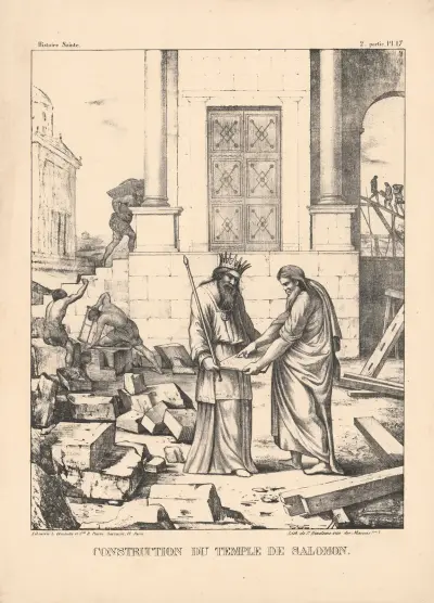 Construction du temple de Salomon. av P. Bineteau