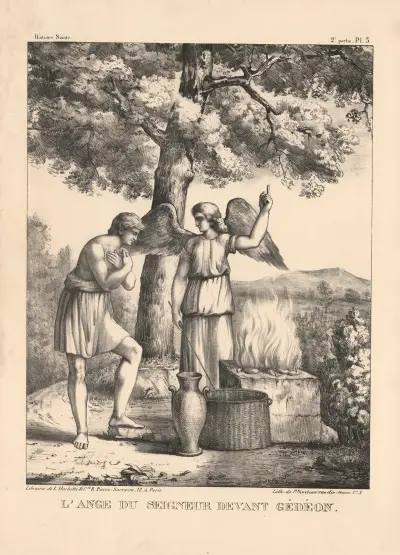 L’ange du seigneur devant Gideon av P. Bineteau