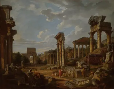 Ein Capriccio des Forum Romanum von Giovanni Paolo Panini
