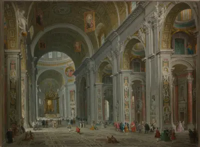 Interior of Saint Peter’s, Rome av Giovanni Paolo Panini