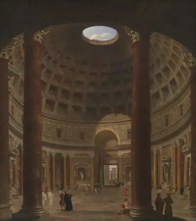 Interior Of The Pantheon, Rome av Giovanni Paolo Panini