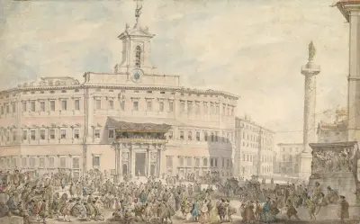 The Lottery in Piazza di Montecitorio av Giovanni Paolo Panini
