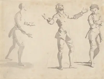 Three Figure Studies av Giovanni Paolo Panini