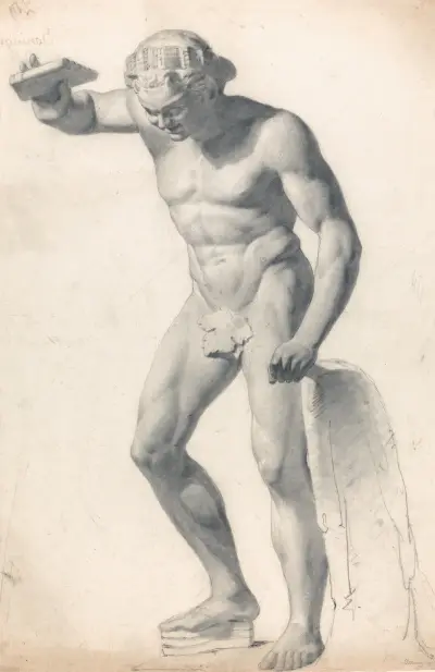 En faun med flöjt av Richard Parkes Bonington
