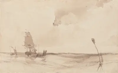 Ett marint landskap av Richard Parkes Bonington