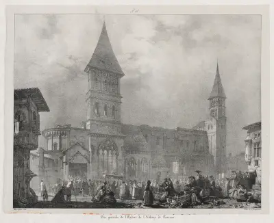 Église de l’abbaye de Tournus av Richard Parkes Bonington