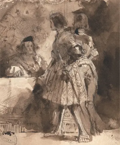 Goetz von Berlichingen inför den kejserliga domaren av Richard Parkes Bonington