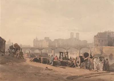Ile de la Cite av Richard Parkes Bonington