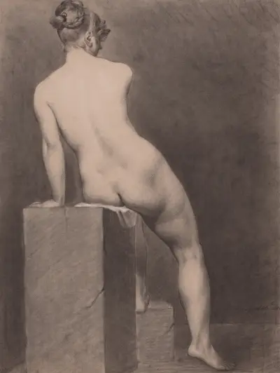 Mademoiselle Rose naken, sedd bakifrån av Richard Parkes Bonington
