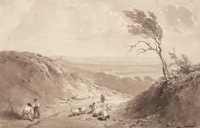 Vägarbetare nära Lillebonne av Richard Parkes Bonington
