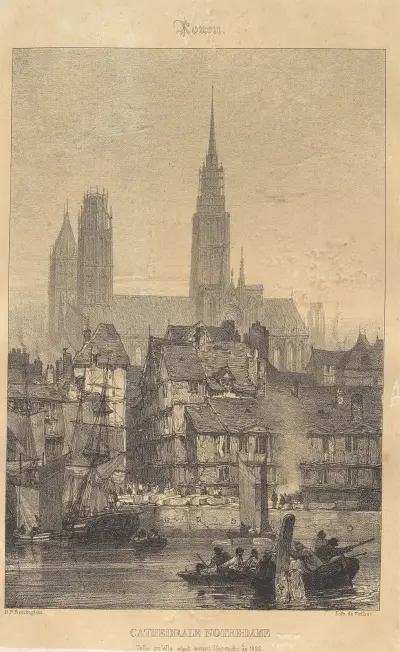 Rouen – katedralen Notre-Dame av Richard Parkes Bonington